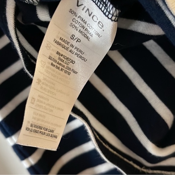 ⚓️Vince long sleeve navy/white striped tee. Size S. - Picture 7 of 7